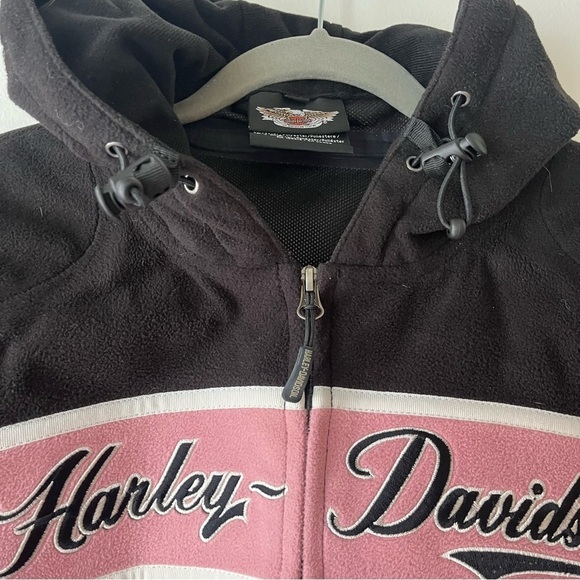 Harley-Davidson reinforced fleece hooded riding full zip riding jacket women’s - Picture 6 of 15